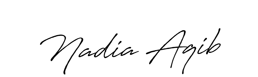 Design your own signature with our free online signature maker. With this signature software, you can create a handwritten (Antro_Vectra_Bolder) signature for name Nadia Aqib. Nadia Aqib signature style 7 images and pictures png