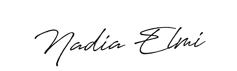 How to make Nadia Elmi name signature. Use Antro_Vectra_Bolder style for creating short signs online. This is the latest handwritten sign. Nadia Elmi signature style 7 images and pictures png