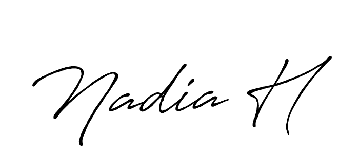 This is the best signature style for the Nadia H name. Also you like these signature font (Antro_Vectra_Bolder). Mix name signature. Nadia H signature style 7 images and pictures png