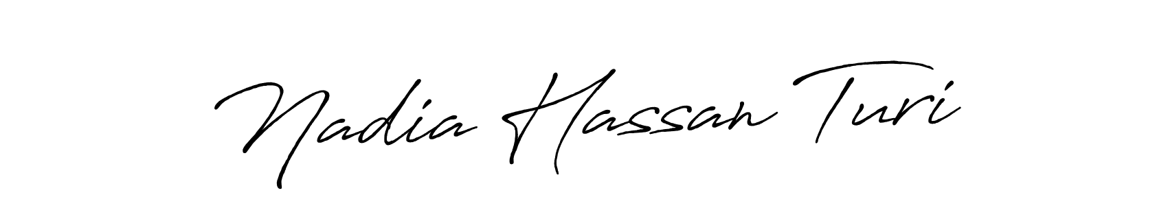 Design your own signature with our free online signature maker. With this signature software, you can create a handwritten (Antro_Vectra_Bolder) signature for name Nadia Hassan Turi. Nadia Hassan Turi signature style 7 images and pictures png