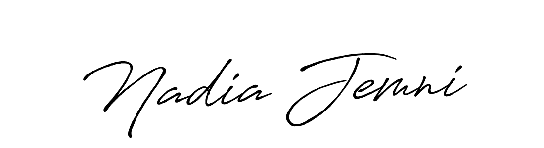 How to make Nadia Jemni signature? Antro_Vectra_Bolder is a professional autograph style. Create handwritten signature for Nadia Jemni name. Nadia Jemni signature style 7 images and pictures png
