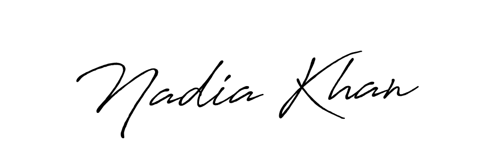 Use a signature maker to create a handwritten signature online. With this signature software, you can design (Antro_Vectra_Bolder) your own signature for name Nadia Khan. Nadia Khan signature style 7 images and pictures png
