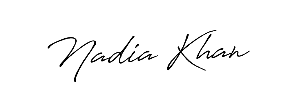 Use a signature maker to create a handwritten signature online. With this signature software, you can design (Antro_Vectra_Bolder) your own signature for name Nadia Khan. Nadia Khan signature style 7 images and pictures png