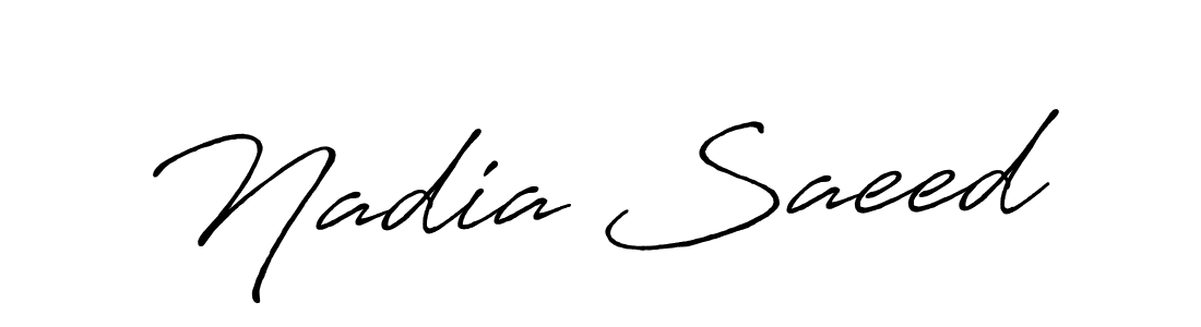 The best way (Antro_Vectra_Bolder) to make a short signature is to pick only two or three words in your name. The name Nadia Saeed include a total of six letters. For converting this name. Nadia Saeed signature style 7 images and pictures png