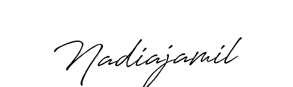 Make a beautiful signature design for name Nadiajamil. With this signature (Antro_Vectra_Bolder) style, you can create a handwritten signature for free. Nadiajamil signature style 7 images and pictures png