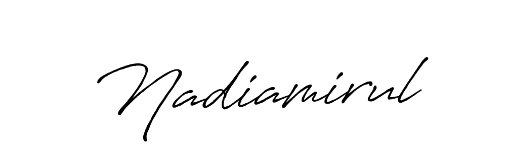 Make a short Nadiamirul signature style. Manage your documents anywhere anytime using Antro_Vectra_Bolder. Create and add eSignatures, submit forms, share and send files easily. Nadiamirul signature style 7 images and pictures png