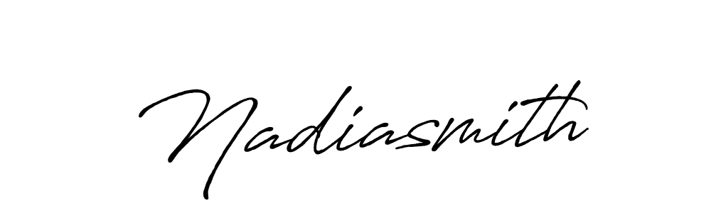 Similarly Antro_Vectra_Bolder is the best handwritten signature design. Signature creator online .You can use it as an online autograph creator for name Nadiasmith. Nadiasmith signature style 7 images and pictures png