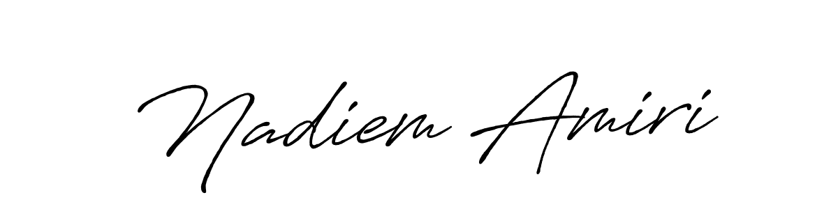 Make a beautiful signature design for name Nadiem Amiri. With this signature (Antro_Vectra_Bolder) style, you can create a handwritten signature for free. Nadiem Amiri signature style 7 images and pictures png