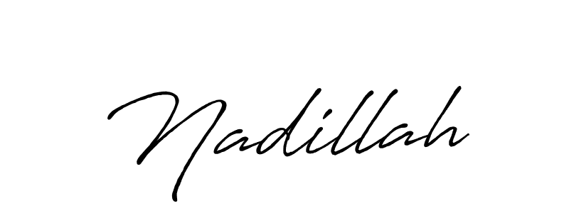 How to make Nadillah name signature. Use Antro_Vectra_Bolder style for creating short signs online. This is the latest handwritten sign. Nadillah signature style 7 images and pictures png