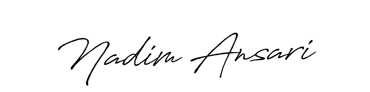 How to make Nadim Ansari name signature. Use Antro_Vectra_Bolder style for creating short signs online. This is the latest handwritten sign. Nadim Ansari signature style 7 images and pictures png