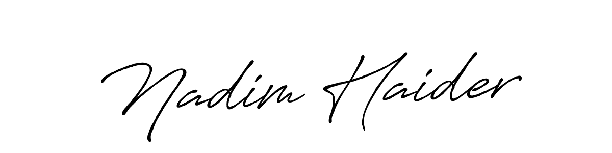 You can use this online signature creator to create a handwritten signature for the name Nadim Haider. This is the best online autograph maker. Nadim Haider signature style 7 images and pictures png
