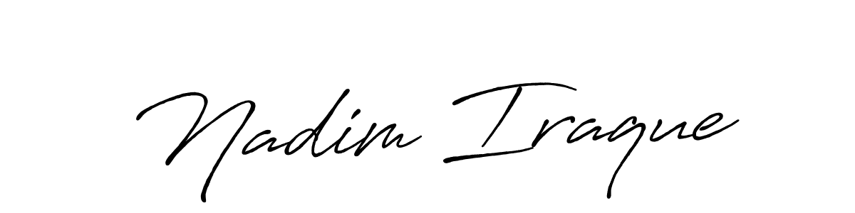 How to make Nadim Iraque name signature. Use Antro_Vectra_Bolder style for creating short signs online. This is the latest handwritten sign. Nadim Iraque signature style 7 images and pictures png