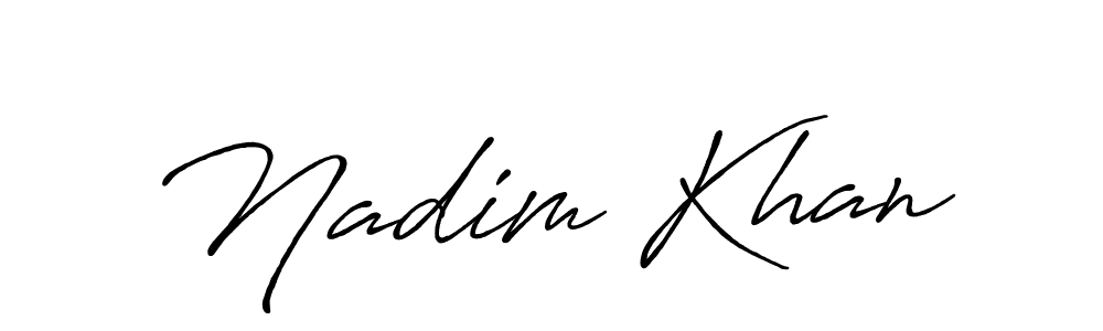 Make a beautiful signature design for name Nadim Khan. With this signature (Antro_Vectra_Bolder) style, you can create a handwritten signature for free. Nadim Khan signature style 7 images and pictures png