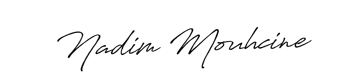 if you are searching for the best signature style for your name Nadim Mouhcine. so please give up your signature search. here we have designed multiple signature styles  using Antro_Vectra_Bolder. Nadim Mouhcine signature style 7 images and pictures png