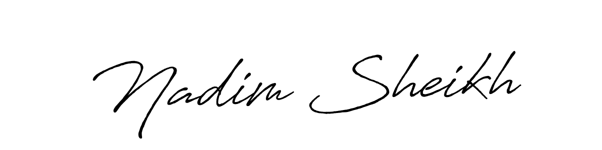 The best way (Antro_Vectra_Bolder) to make a short signature is to pick only two or three words in your name. The name Nadim Sheikh include a total of six letters. For converting this name. Nadim Sheikh signature style 7 images and pictures png