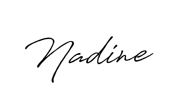 Use a signature maker to create a handwritten signature online. With this signature software, you can design (Antro_Vectra_Bolder) your own signature for name Nadine. Nadine signature style 7 images and pictures png