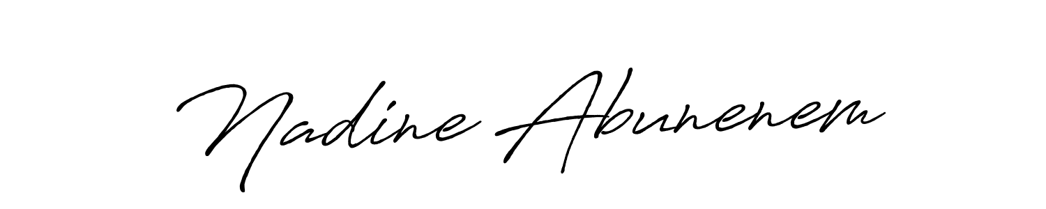 Use a signature maker to create a handwritten signature online. With this signature software, you can design (Antro_Vectra_Bolder) your own signature for name Nadine Abunenem. Nadine Abunenem signature style 7 images and pictures png