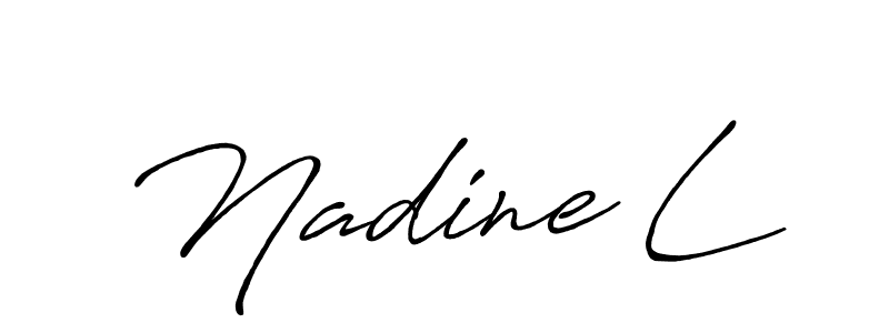 How to make Nadine L name signature. Use Antro_Vectra_Bolder style for creating short signs online. This is the latest handwritten sign. Nadine L signature style 7 images and pictures png