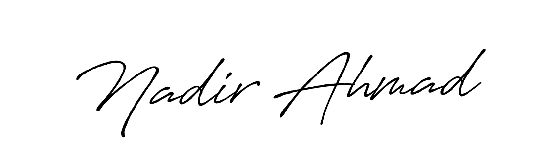 Use a signature maker to create a handwritten signature online. With this signature software, you can design (Antro_Vectra_Bolder) your own signature for name Nadir Ahmad. Nadir Ahmad signature style 7 images and pictures png
