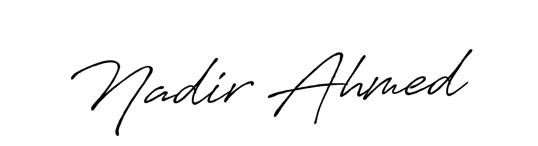 Nadir Ahmed stylish signature style. Best Handwritten Sign (Antro_Vectra_Bolder) for my name. Handwritten Signature Collection Ideas for my name Nadir Ahmed. Nadir Ahmed signature style 7 images and pictures png