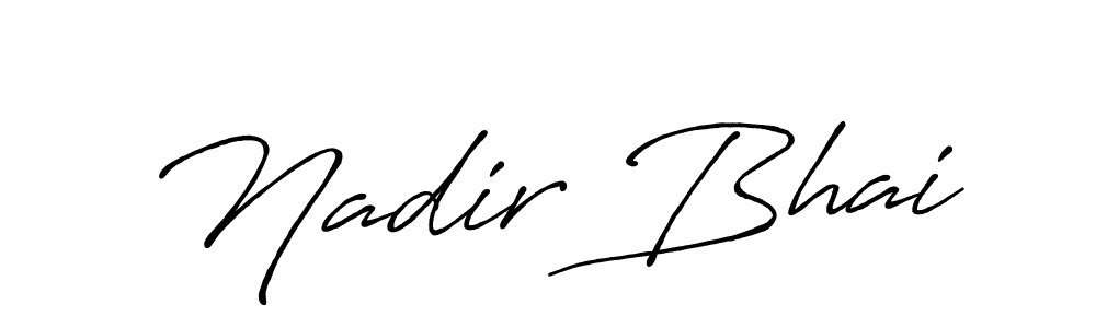 Also You can easily find your signature by using the search form. We will create Nadir Bhai name handwritten signature images for you free of cost using Antro_Vectra_Bolder sign style. Nadir Bhai signature style 7 images and pictures png