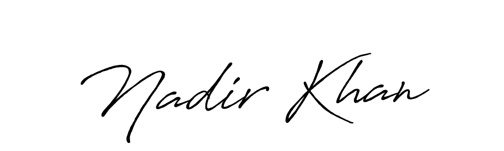 Create a beautiful signature design for name Nadir Khan. With this signature (Antro_Vectra_Bolder) fonts, you can make a handwritten signature for free. Nadir Khan signature style 7 images and pictures png