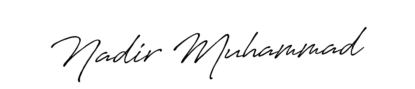 How to make Nadir Muhammad name signature. Use Antro_Vectra_Bolder style for creating short signs online. This is the latest handwritten sign. Nadir Muhammad signature style 7 images and pictures png