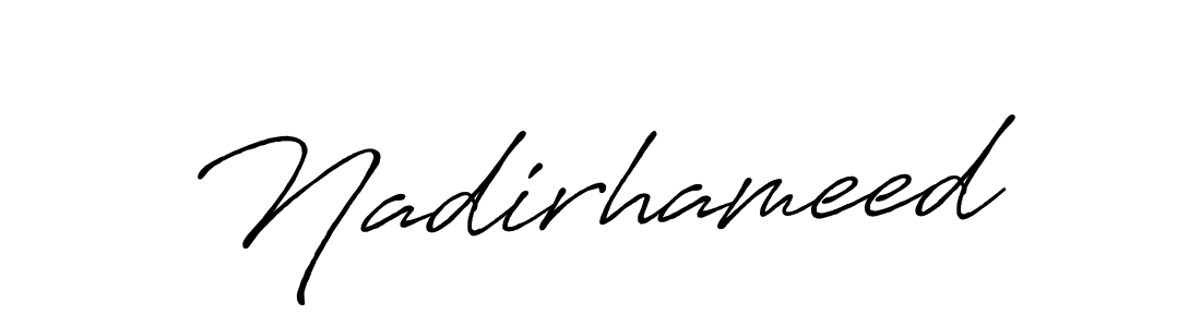 Also You can easily find your signature by using the search form. We will create Nadirhameed name handwritten signature images for you free of cost using Antro_Vectra_Bolder sign style. Nadirhameed signature style 7 images and pictures png
