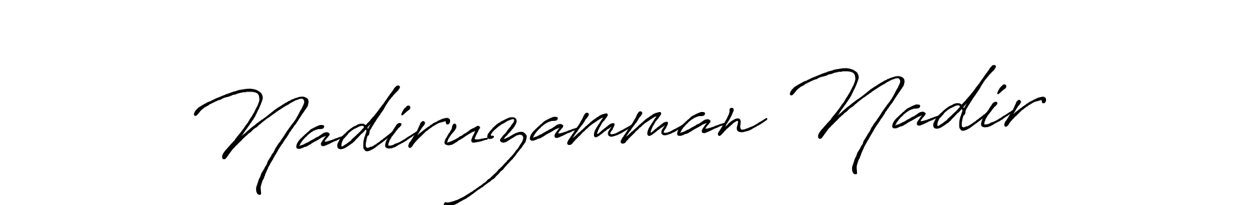 How to make Nadiruzamman Nadir name signature. Use Antro_Vectra_Bolder style for creating short signs online. This is the latest handwritten sign. Nadiruzamman Nadir signature style 7 images and pictures png