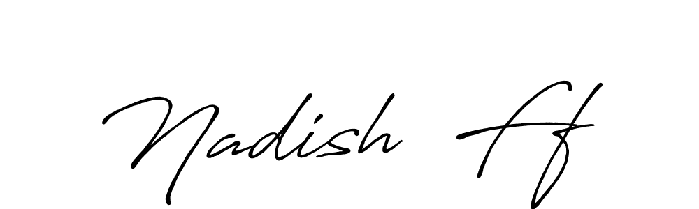 This is the best signature style for the Nadish  Ff name. Also you like these signature font (Antro_Vectra_Bolder). Mix name signature. Nadish  Ff signature style 7 images and pictures png