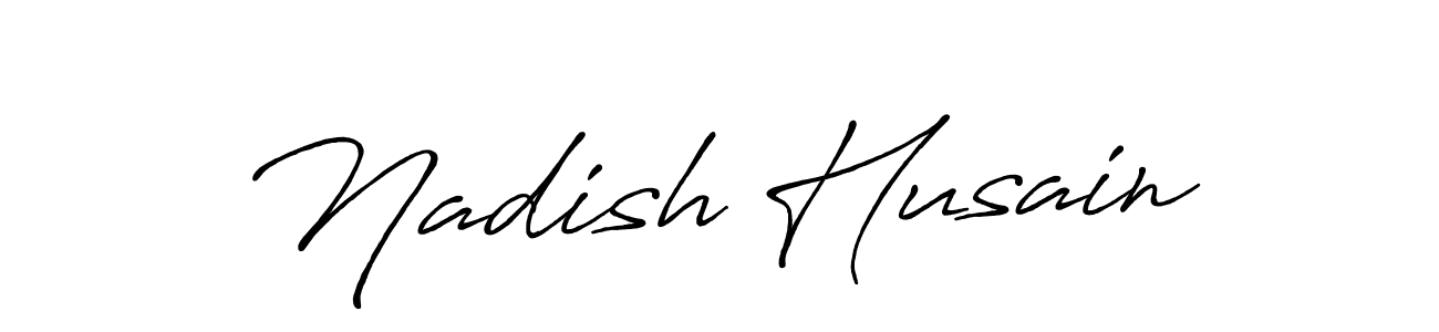 Make a beautiful signature design for name Nadish Husain. With this signature (Antro_Vectra_Bolder) style, you can create a handwritten signature for free. Nadish Husain signature style 7 images and pictures png