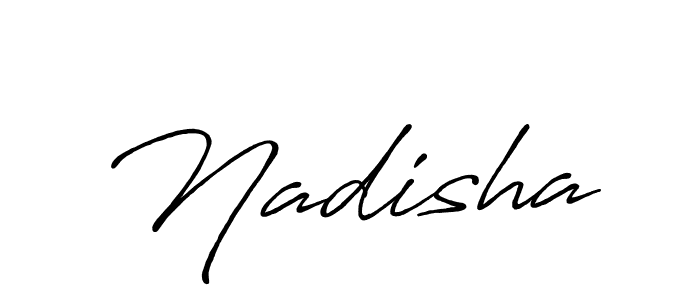 Use a signature maker to create a handwritten signature online. With this signature software, you can design (Antro_Vectra_Bolder) your own signature for name Nadisha. Nadisha signature style 7 images and pictures png