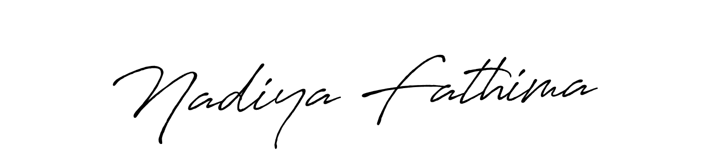 Make a beautiful signature design for name Nadiya Fathima. With this signature (Antro_Vectra_Bolder) style, you can create a handwritten signature for free. Nadiya Fathima signature style 7 images and pictures png