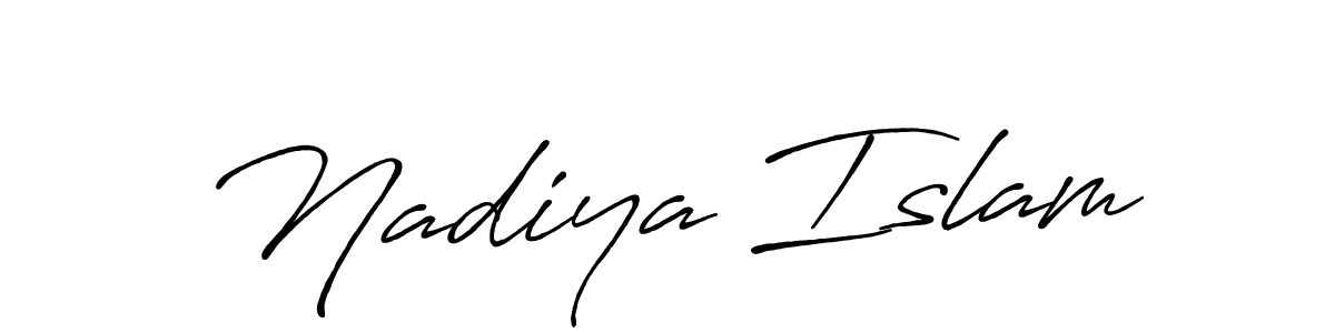 Antro_Vectra_Bolder is a professional signature style that is perfect for those who want to add a touch of class to their signature. It is also a great choice for those who want to make their signature more unique. Get Nadiya Islam name to fancy signature for free. Nadiya Islam signature style 7 images and pictures png