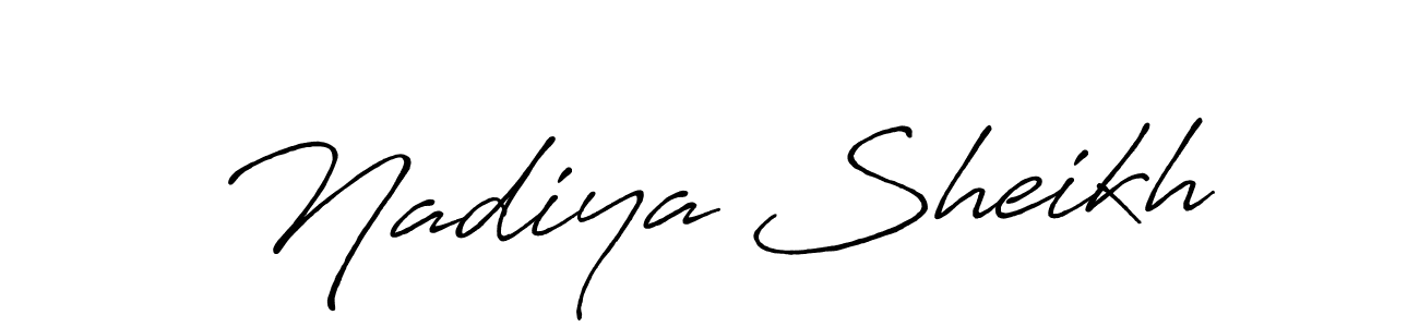Design your own signature with our free online signature maker. With this signature software, you can create a handwritten (Antro_Vectra_Bolder) signature for name Nadiya Sheikh. Nadiya Sheikh signature style 7 images and pictures png