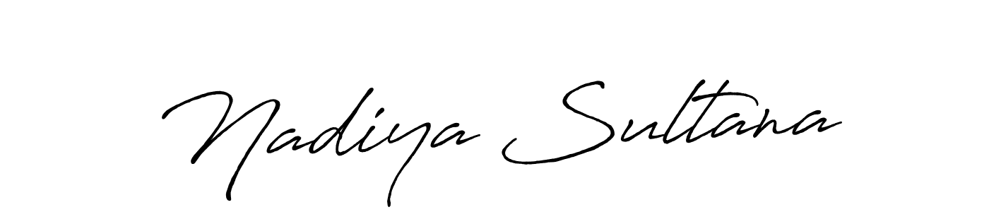 Make a beautiful signature design for name Nadiya Sultana. With this signature (Antro_Vectra_Bolder) style, you can create a handwritten signature for free. Nadiya Sultana signature style 7 images and pictures png