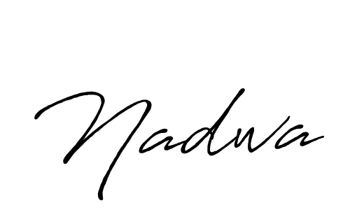 Use a signature maker to create a handwritten signature online. With this signature software, you can design (Antro_Vectra_Bolder) your own signature for name Nadwa. Nadwa signature style 7 images and pictures png