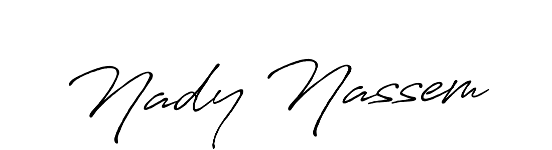 Use a signature maker to create a handwritten signature online. With this signature software, you can design (Antro_Vectra_Bolder) your own signature for name Nady Nassem. Nady Nassem signature style 7 images and pictures png