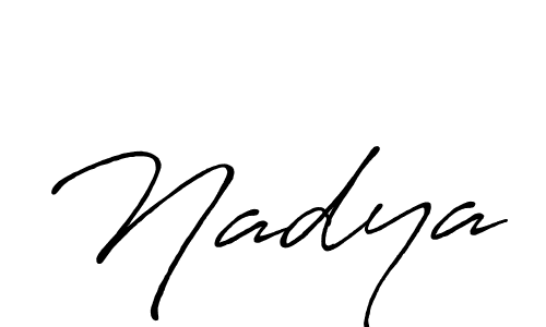 Design your own signature with our free online signature maker. With this signature software, you can create a handwritten (Antro_Vectra_Bolder) signature for name Nadya. Nadya signature style 7 images and pictures png