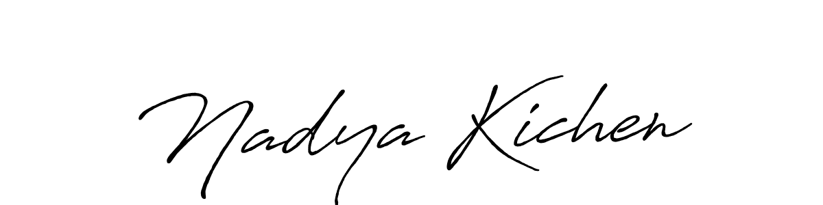 How to make Nadya Kichen name signature. Use Antro_Vectra_Bolder style for creating short signs online. This is the latest handwritten sign. Nadya Kichen signature style 7 images and pictures png