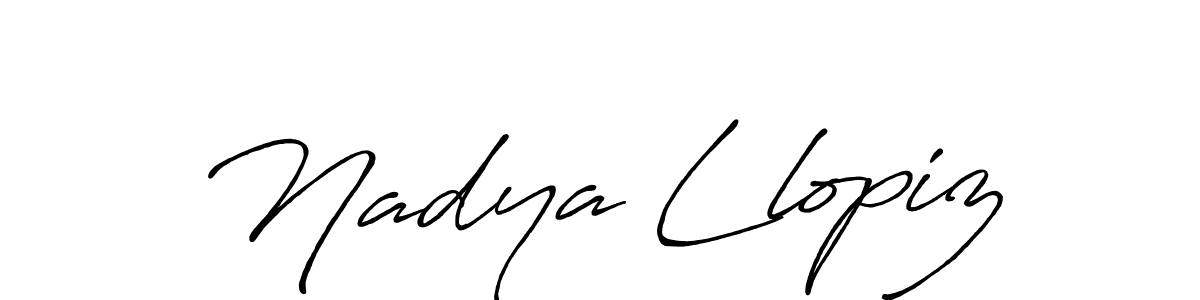 Similarly Antro_Vectra_Bolder is the best handwritten signature design. Signature creator online .You can use it as an online autograph creator for name Nadya Llopiz. Nadya Llopiz signature style 7 images and pictures png