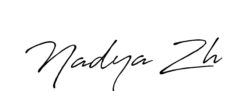 Also You can easily find your signature by using the search form. We will create Nadya Zh name handwritten signature images for you free of cost using Antro_Vectra_Bolder sign style. Nadya Zh signature style 7 images and pictures png