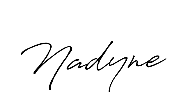 Make a beautiful signature design for name Nadyne. With this signature (Antro_Vectra_Bolder) style, you can create a handwritten signature for free. Nadyne signature style 7 images and pictures png