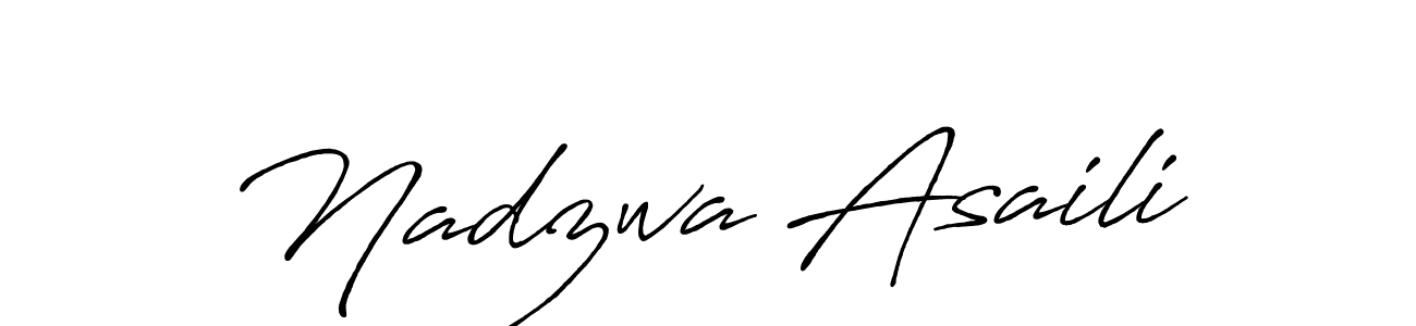 Similarly Antro_Vectra_Bolder is the best handwritten signature design. Signature creator online .You can use it as an online autograph creator for name Nadzwa Asaili. Nadzwa Asaili signature style 7 images and pictures png