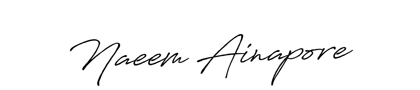 The best way (Antro_Vectra_Bolder) to make a short signature is to pick only two or three words in your name. The name Naeem Ainapore include a total of six letters. For converting this name. Naeem Ainapore signature style 7 images and pictures png