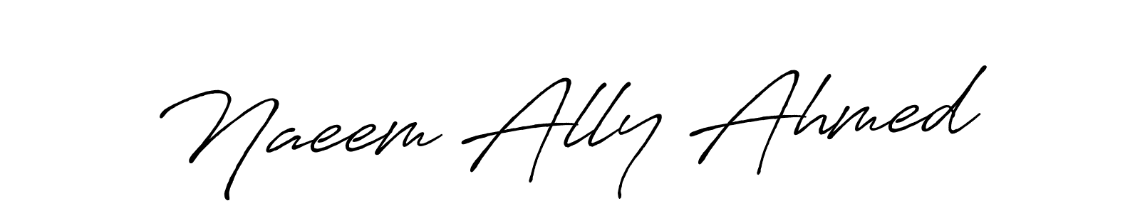 Design your own signature with our free online signature maker. With this signature software, you can create a handwritten (Antro_Vectra_Bolder) signature for name Naeem Ally Ahmed. Naeem Ally Ahmed signature style 7 images and pictures png