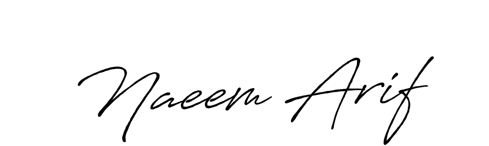 Create a beautiful signature design for name Naeem Arif. With this signature (Antro_Vectra_Bolder) fonts, you can make a handwritten signature for free. Naeem Arif signature style 7 images and pictures png