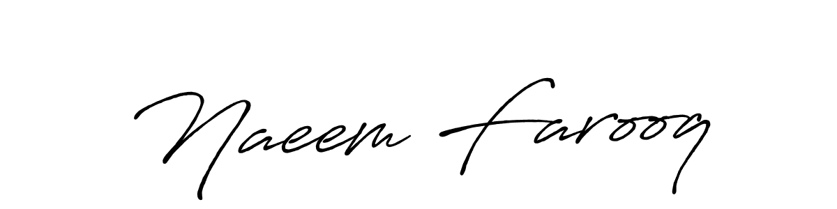 Create a beautiful signature design for name Naeem Farooq. With this signature (Antro_Vectra_Bolder) fonts, you can make a handwritten signature for free. Naeem Farooq signature style 7 images and pictures png