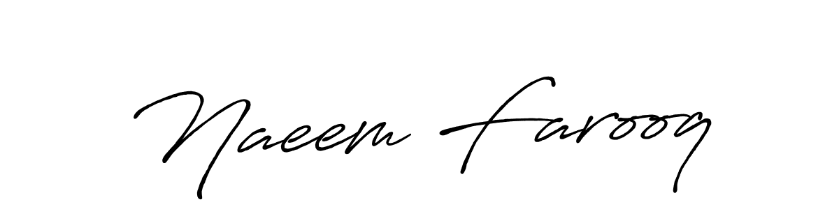 Create a beautiful signature design for name Naeem Farooq. With this signature (Antro_Vectra_Bolder) fonts, you can make a handwritten signature for free. Naeem Farooq signature style 7 images and pictures png