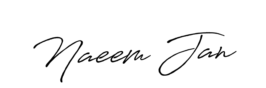 How to make Naeem Jan name signature. Use Antro_Vectra_Bolder style for creating short signs online. This is the latest handwritten sign. Naeem Jan signature style 7 images and pictures png